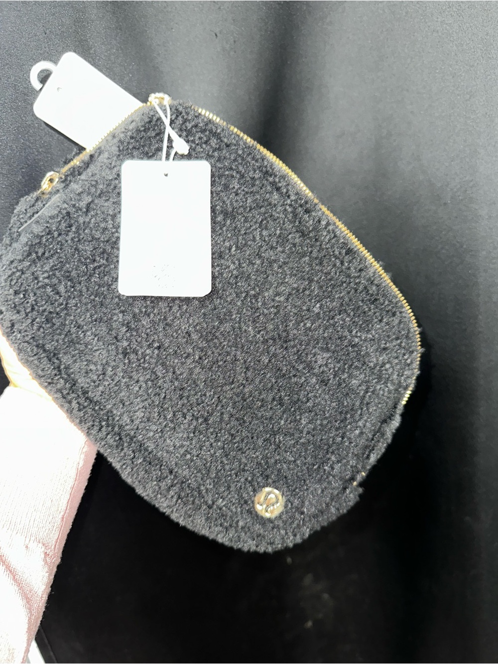 lululemon athletica Black Sherpa Zip Crossbody Pouch